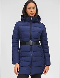 Manteau Matelassé En Eco-Duvet Avec Capuche & Fourrure Vegan par Saki