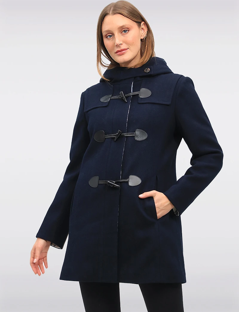 Manteau Duffle Marine Tweed Boxing day Offres par Saki | Manteaux