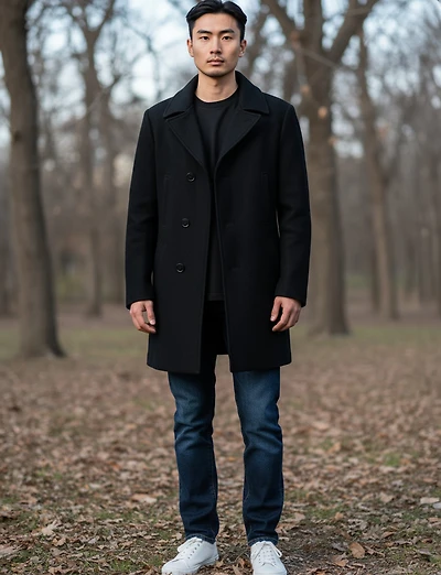 Manteau Laine Simple Boutonnage par Saki