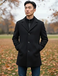 Manteau Laine Simple Boutonnage par Saki