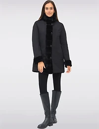 Stella Manteau Réversible Avec Fausse Fourrure Vegan Et Côté Lisse Par Saki