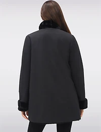 Stella Manteau Réversible Avec Fausse Fourrure Vegan Et Côté Lisse Par Saki