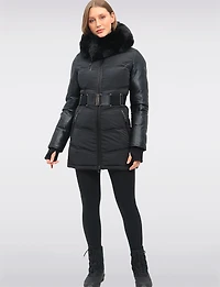 Manteau Doudoune à Capuche en Fausse Fourrure de Luxe Végane par Sicily