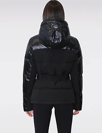 Veste Matelassée Mate & Cire Chic Court avec Ceinture par Sicily