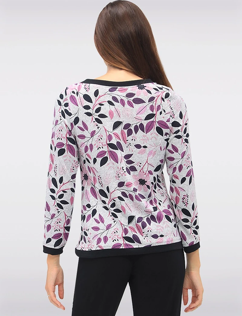 Top Tricot Imprimé Feuille Boxing day Offres par Perle | Manteaux