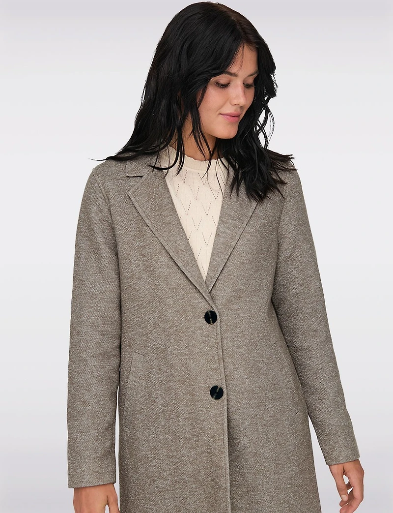 Manteau Tricot Col Cranté par Only