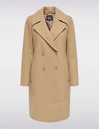 Manteau Classique à Double Boutonnage Col Revers Poches & Fente au Dos par Only