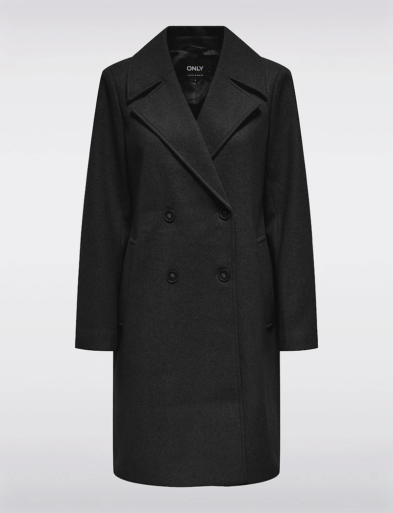 Manteau Classique à Double Boutonnage Col Revers Poches & Fente au Dos par Only