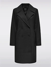 Manteau Classique à Double Boutonnage Col Revers Poches & Fente au Dos par Only