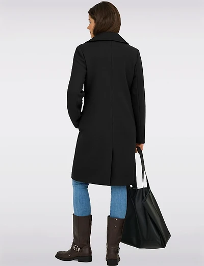 Manteau Classique à Double Boutonnage Col Revers Poches & Fente au Dos par Only