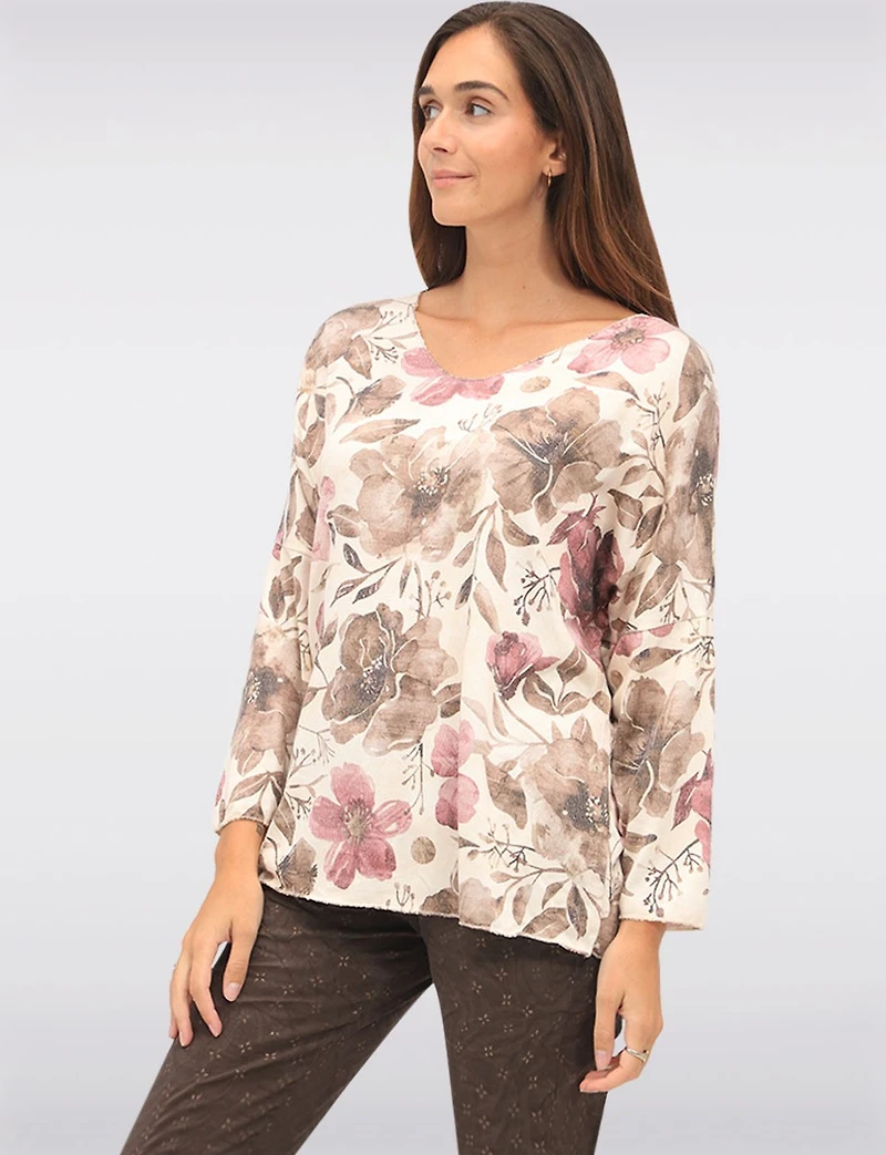 Haut V-Neck Floral Boxing day Deals par Froccella | Manteaux