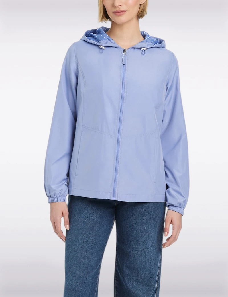 Veste Coupe-vent Légère Sportive Avec Capuche Doublée À Pois Par Details