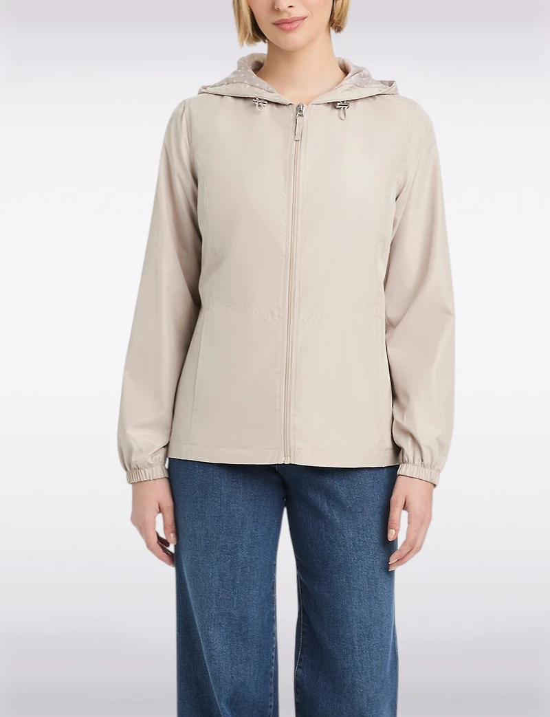 Veste Coupe-vent Légère Sportive Avec Capuche Doublée À Pois Par Details