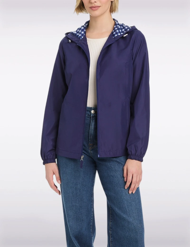 Coupe-Vent Légèr & Sportif Avec Capuche Doublée Motif De Gingham par Details