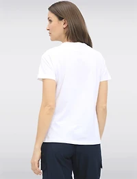 T-shirt Classique en Coton Léger à Col Rond et Manches Courtes par Point Zero