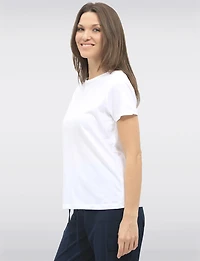 T-shirt Classique en Coton Léger à Col Rond et Manches Courtes par Point Zero