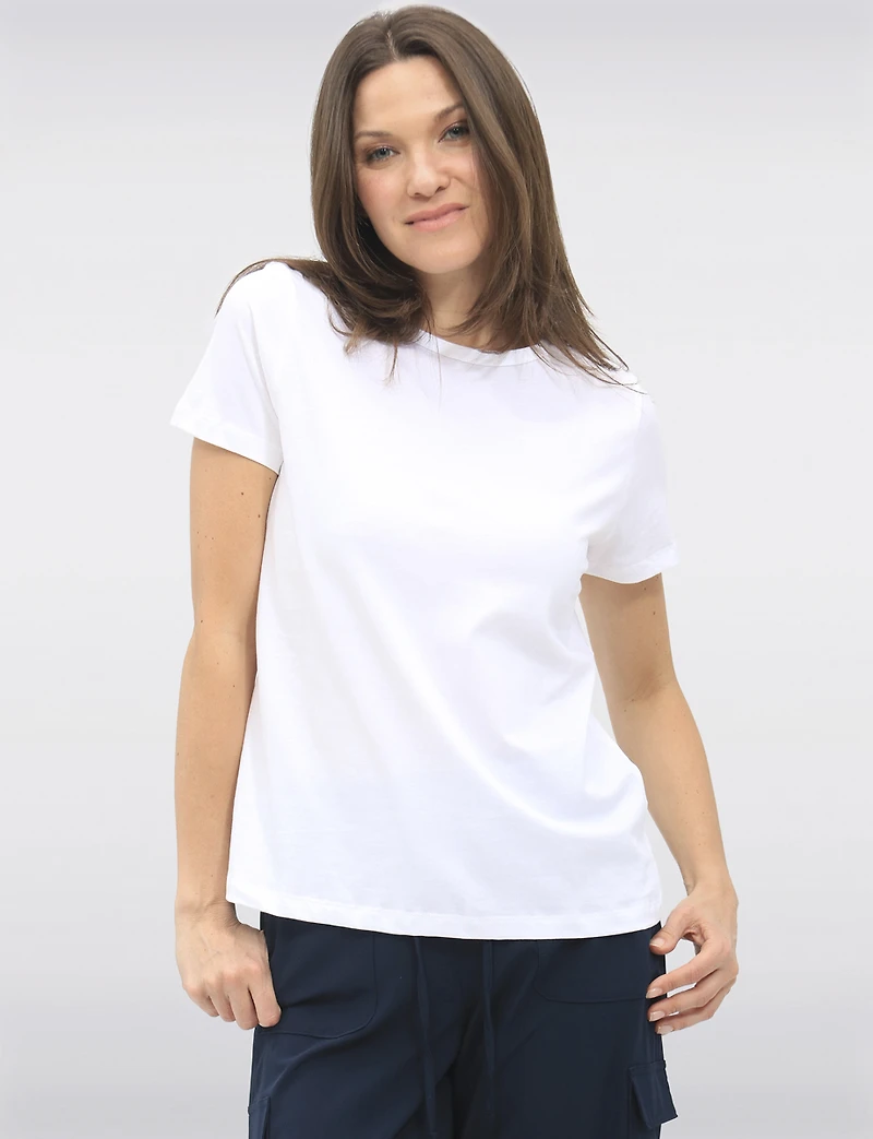 T-shirt Classique en Coton Léger à Col Rond et Manches Courtes par Point Zero