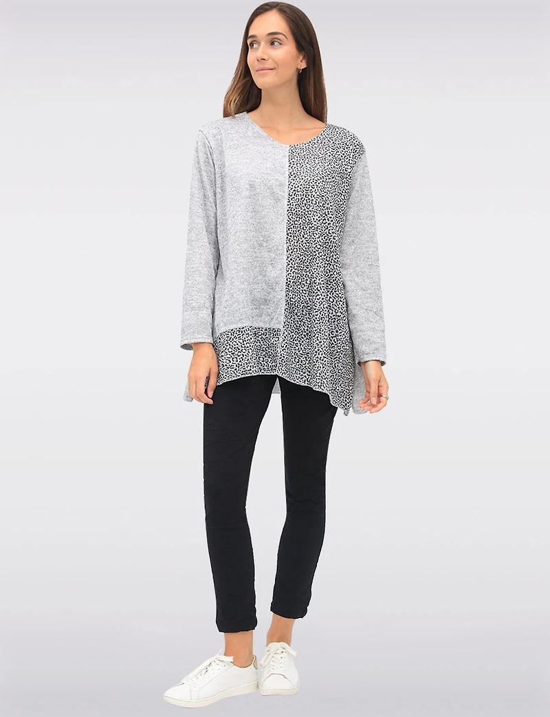 Tunique Stylée à Panneaux Imprimé Léopard par Froccella
