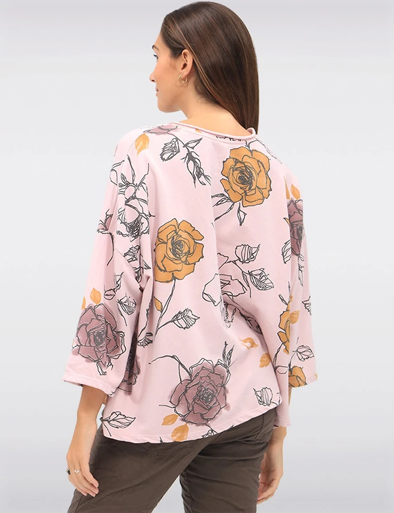 Haut Motif Rose Boxing day Deals par Froccella | Manteaux Manteaux