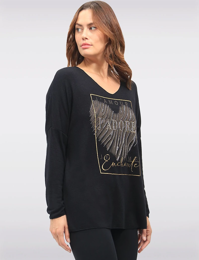 Haut En Maille Motif Cœur Boxing day Offres par Froccella | Manteaux Manteaux