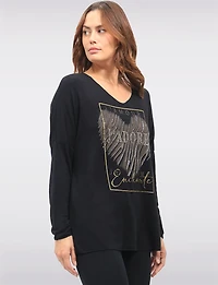 Haut En Maille Motif Cœur Boxing day Offres par Froccella | Manteaux Manteaux