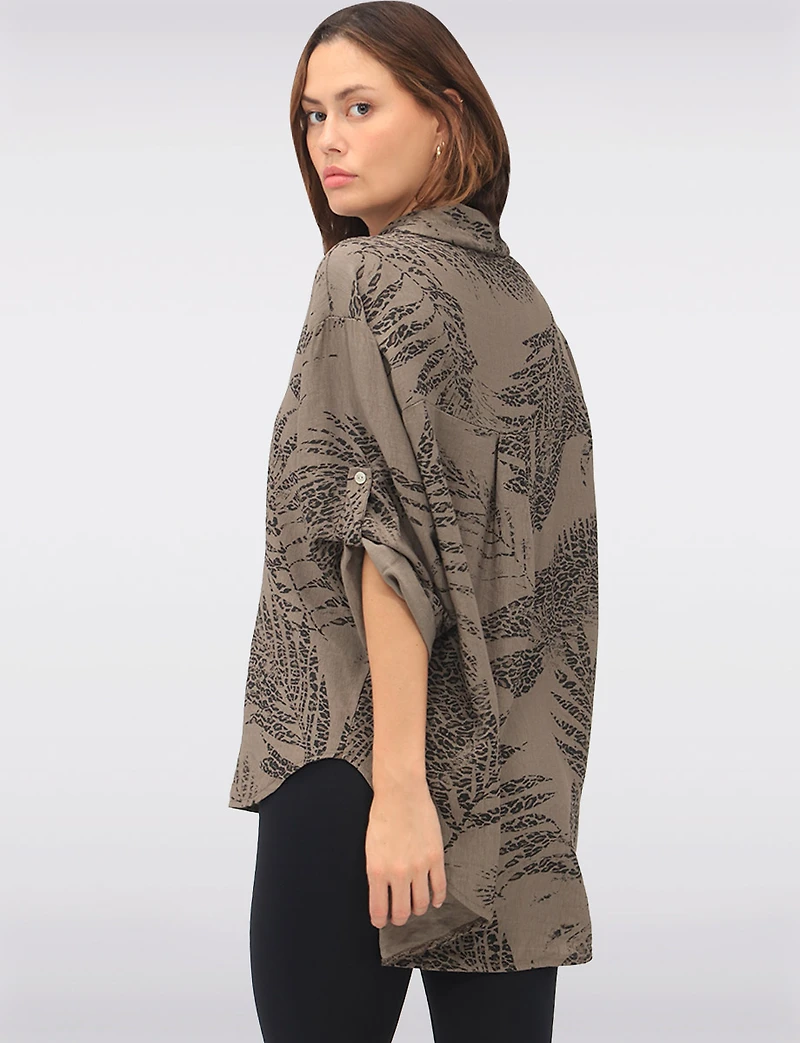 Chemise Leopard Relaxed Fit Boxing day Offres par Froccella | Manteaux Manteaux