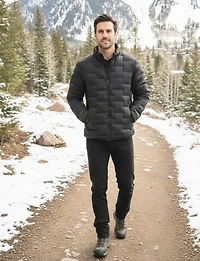 Veste Doudoune Légère Matelassée Noir en Eco-Duvetpour Homme par Point Zero