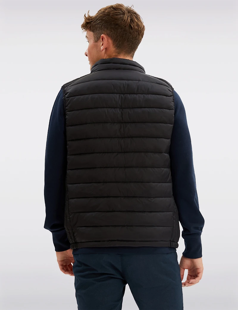 Gilet Noir Matelassé Ultra-Léger Coupe-Vent et Résistant à l'Eau par Point Zero