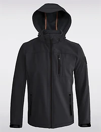 Veste Noir Coquille Souple Dry-Tech Imperméable avec Capuche par Point Zero
