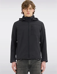 Veste Noir Coquille Souple Dry-Tech Imperméable avec Capuche par Point Zero