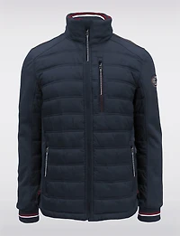 Veste Matelassée Légère Marine Pour Homme avec Détails Tricotés par Point Zero