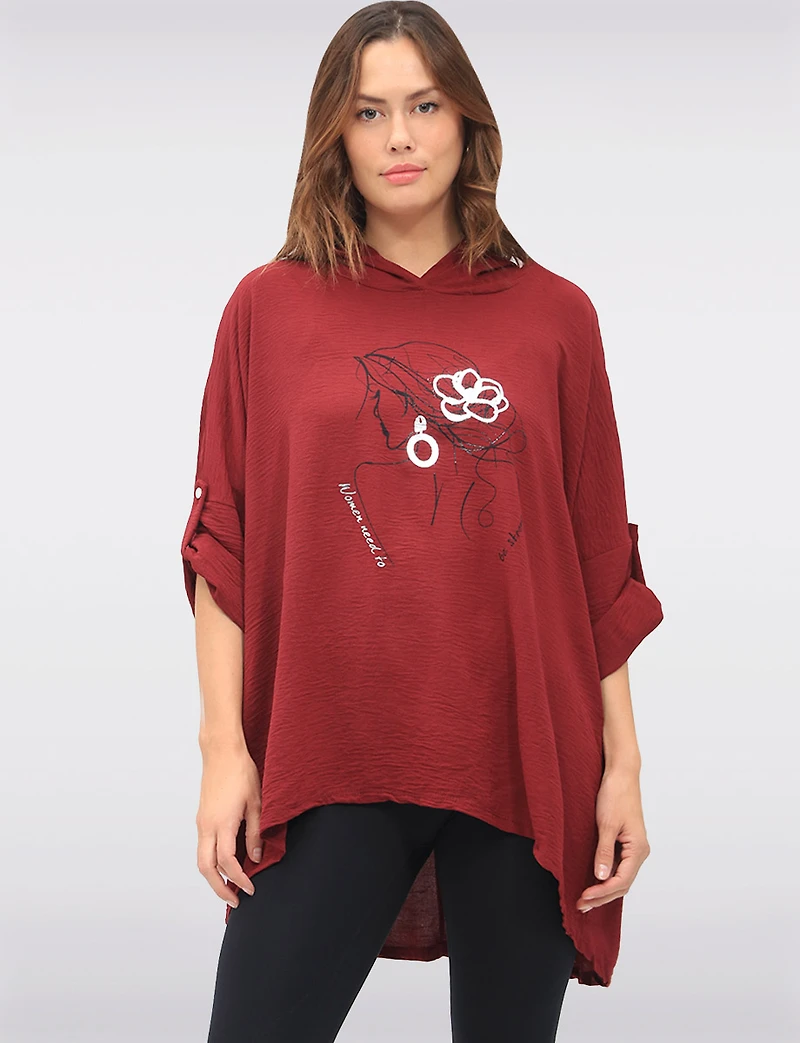 Haut Fluide Capuche Boxing Day par Froccella | Manteaux Manteaux