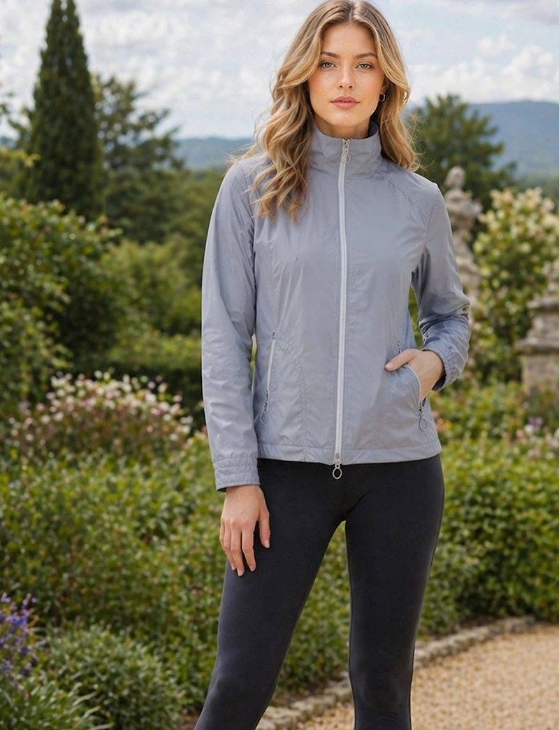 Veste Coupe-Vent Légère Active Vegan à Capuche avec Bib Zippé Intérieur par Saki