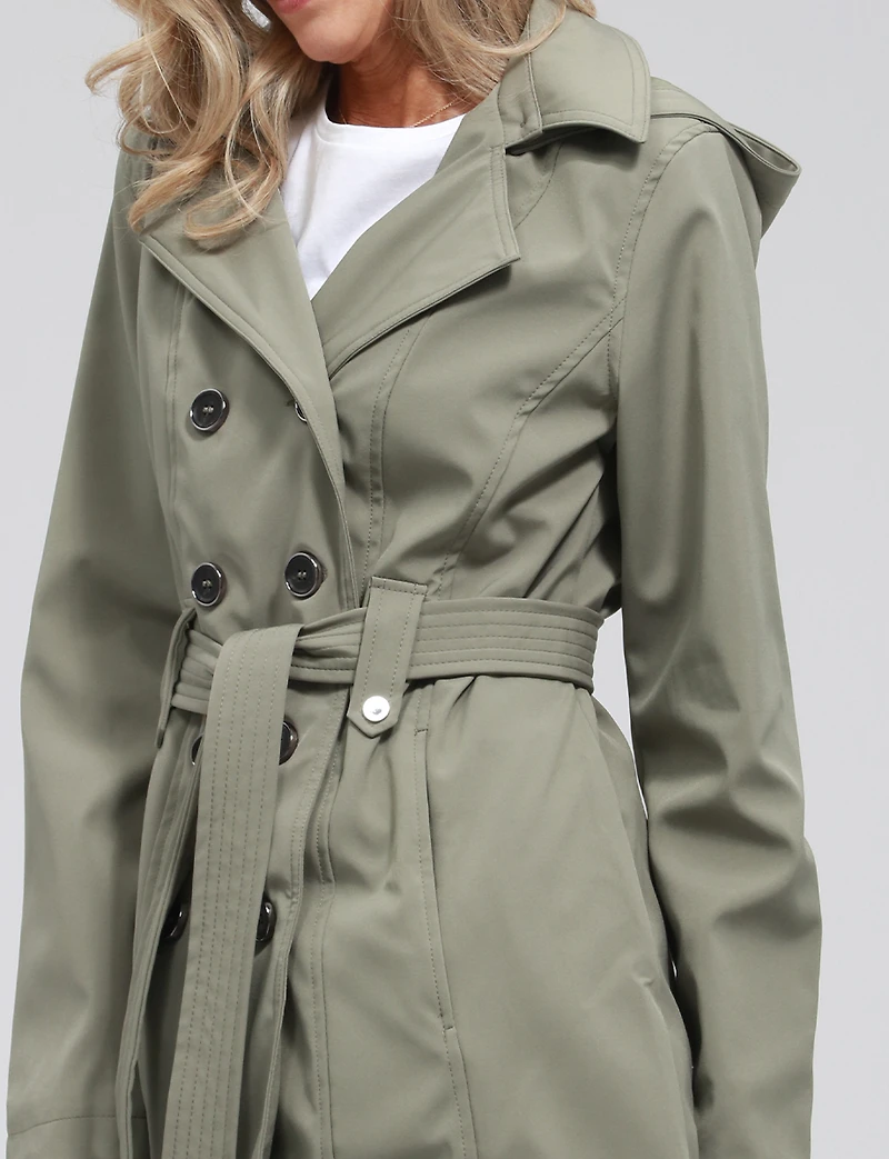 Veste Légère Breathe-Tech® Softshell Trench Ceinturé à Double Boutonnage - Saki