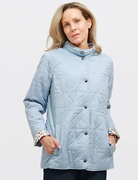 Veste Matelassée Réversible - Style Deux-en-Un Imprimé & Uni Polyvalent par Saki