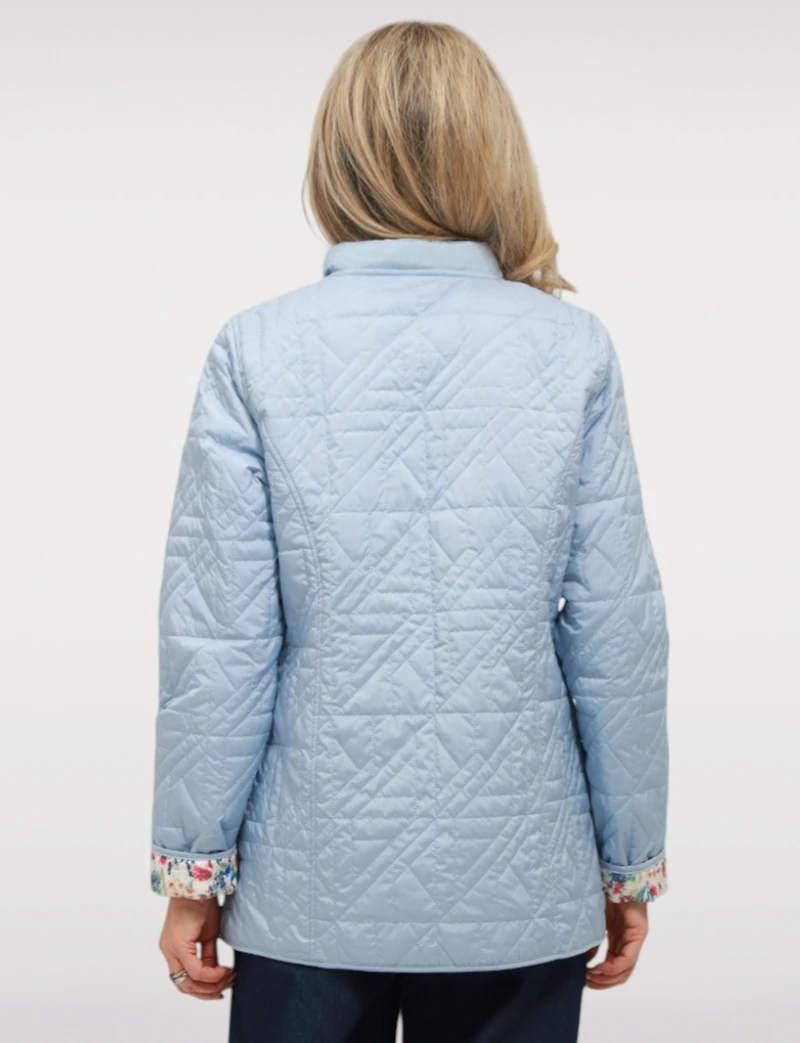 Veste Matelassée Réversible - Style Deux-en-Un Imprimé & Uni Polyvalent par Saki