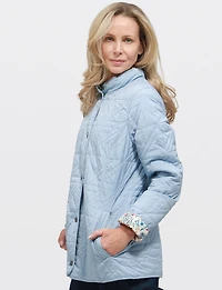 Veste Matelassée Réversible - Style Deux-en-Un Imprimé & Uni Polyvalent par Saki