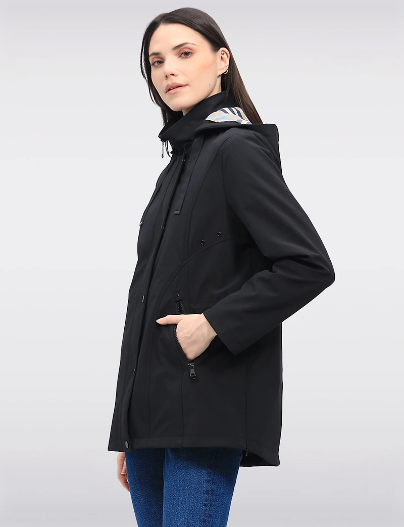 Manteau Végan Breathe-Tech® Softshell  Parka avec Capuche Amovible par Saki