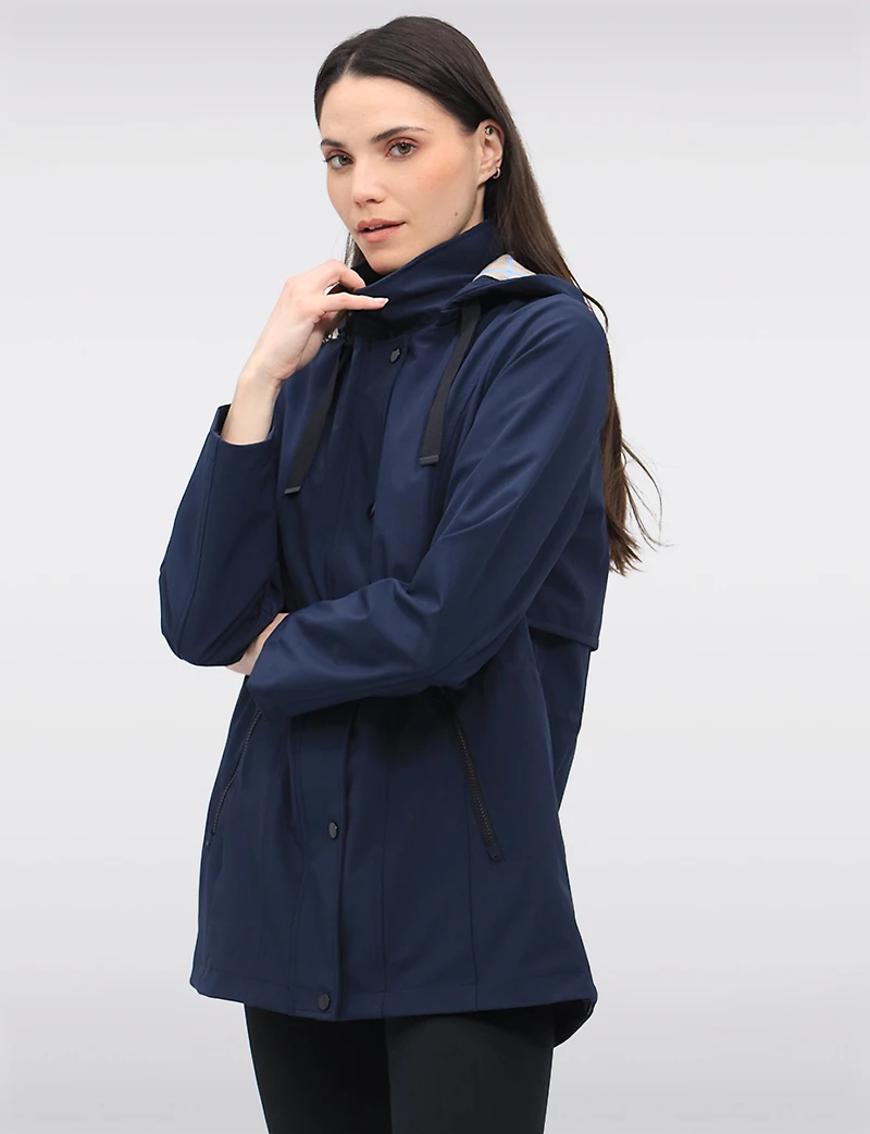 Manteau Végan Breathe-Tech® Softshell  Parka avec Capuche Amovible par Saki