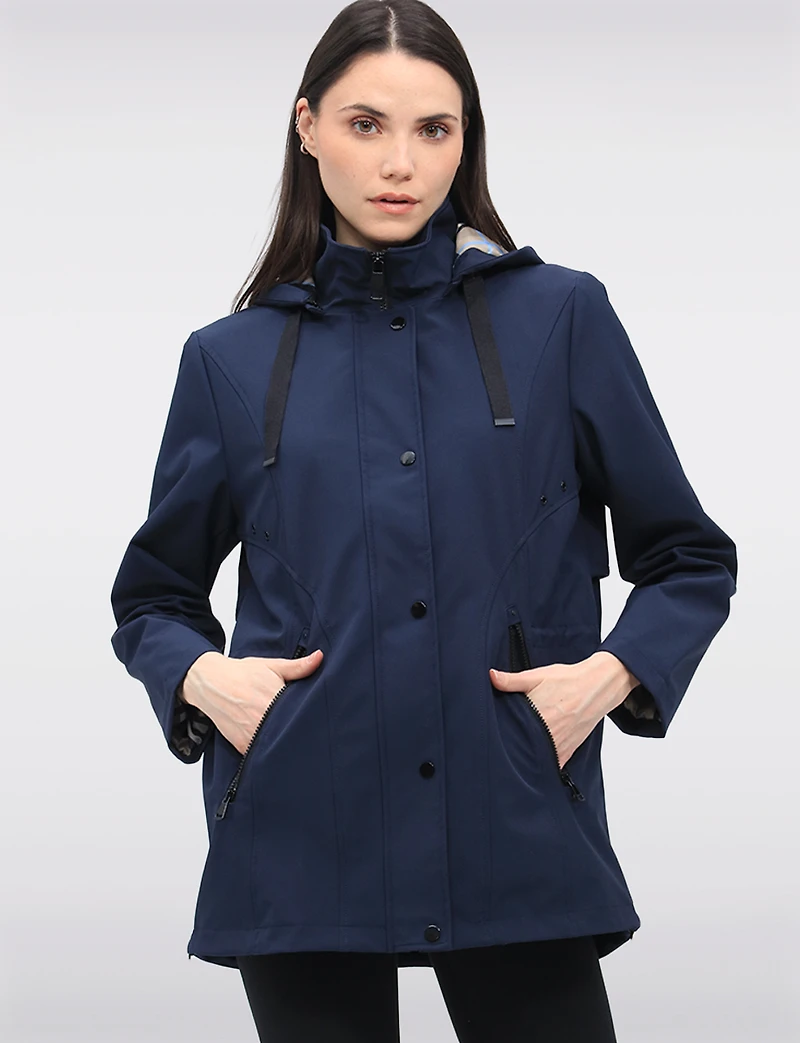 Manteau Végan Breathe-Tech® Softshell  Parka avec Capuche Amovible par Saki