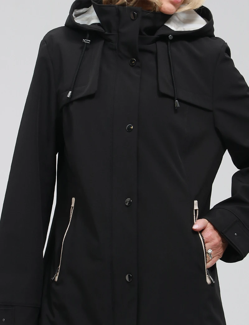 Manteau Végan Breathe-Tech® Softshell Polyvalente avec Capuche Amovible par Saki