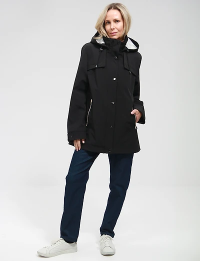 Manteau Végan Breathe-Tech® Softshell Polyvalente avec Capuche Amovible par Saki
