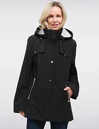Manteau Végan Breathe-Tech® Softshell Polyvalente avec Capuche Amovible par Saki