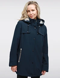 Manteau Végan Breathe-Tech® Softshell Polyvalente avec Capuche Amovible par Saki