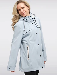 Manteau Végan Breathe-Tech® Softshell Polyvalente avec Capuche Amovible par Saki