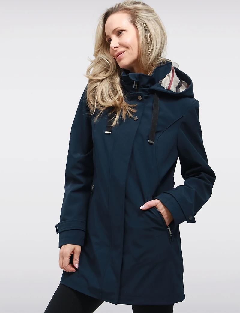 Veste Parka Léger Végan Breathe-Tech® Softshell avec Capuche Amovible – Saki