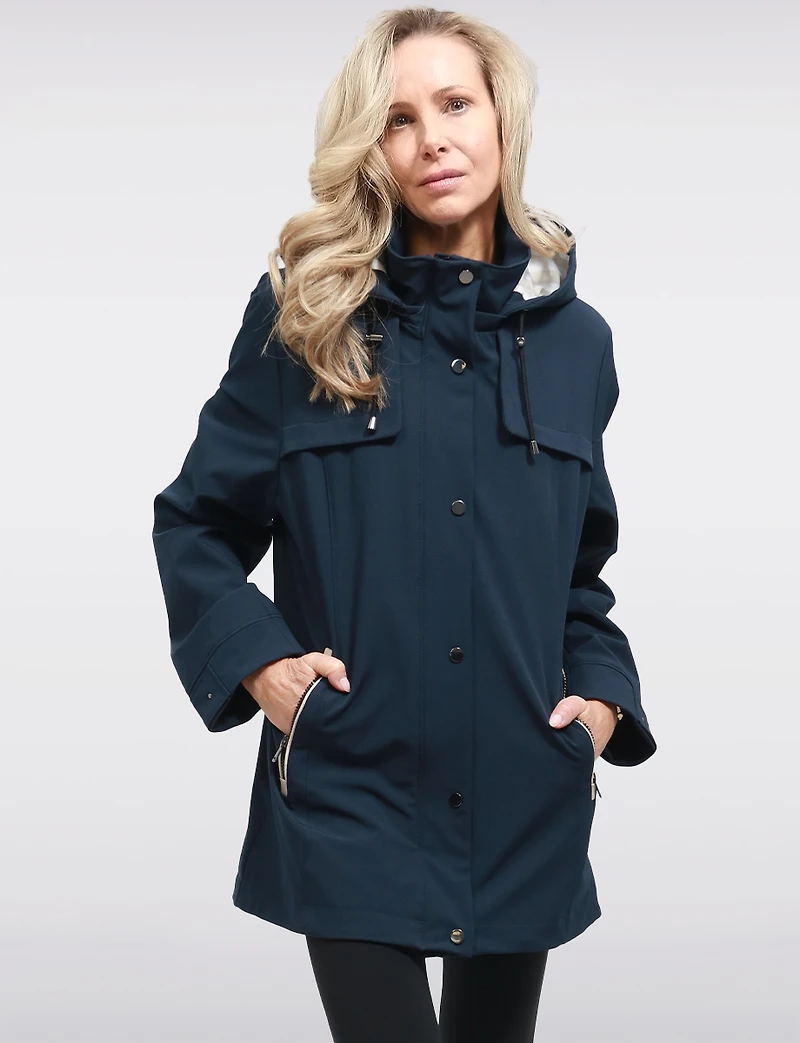 Veste Parka Léger Végan Breathe-Tech® Softshell avec Capuche Amovible – Saki