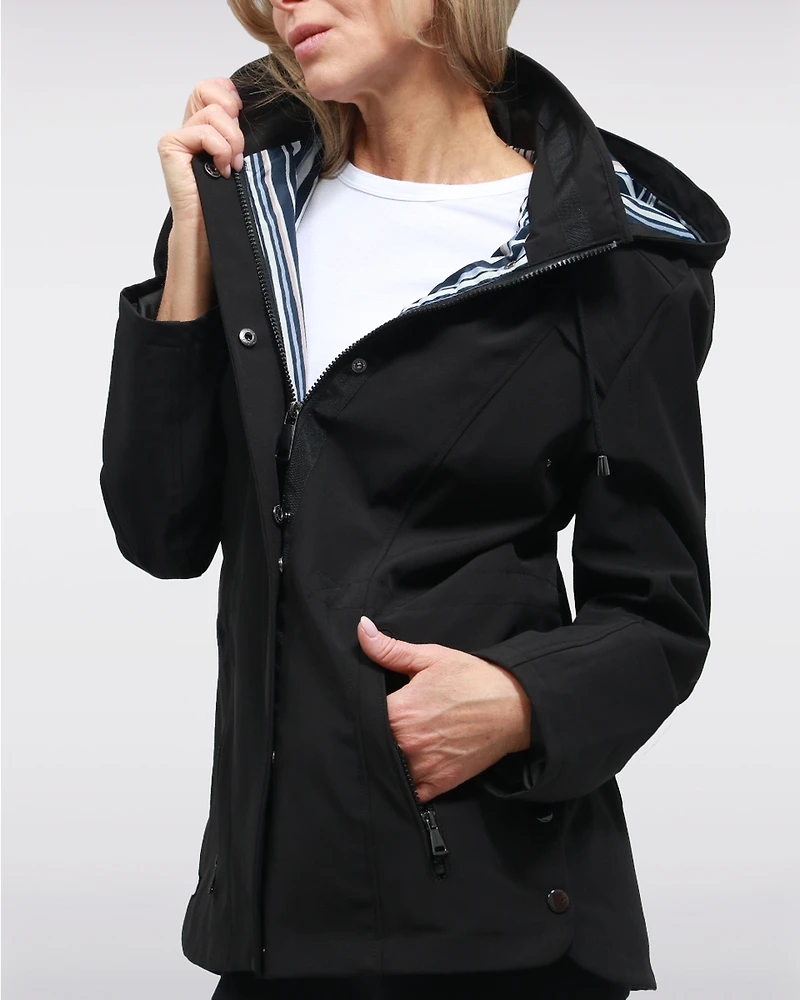 Manteau Végan Breathe-Tech® Softshell avec Capuche Amovible par Saki