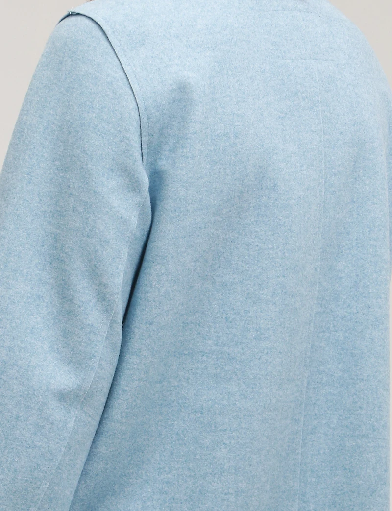 Veste Chic Mi-longue Col Haut À Simple Boutonnage Avec Poches Plaquées Par Junge