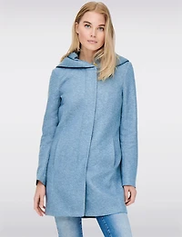 Manteau Léger à Coupe Droite avec Capuche, Poches & Fermeture Éclair par Only